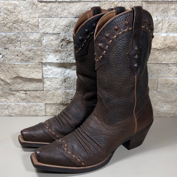 Ariat Shoes - Ariat  Boots Brown Leather Cowboy Western Dixie